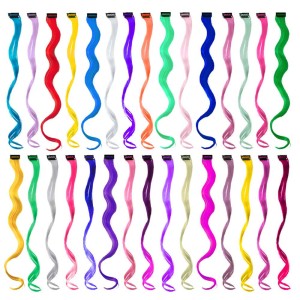 How to Apply 12-Piece Rainbow Curly Clip-In Hair Extensions for Women & Girls